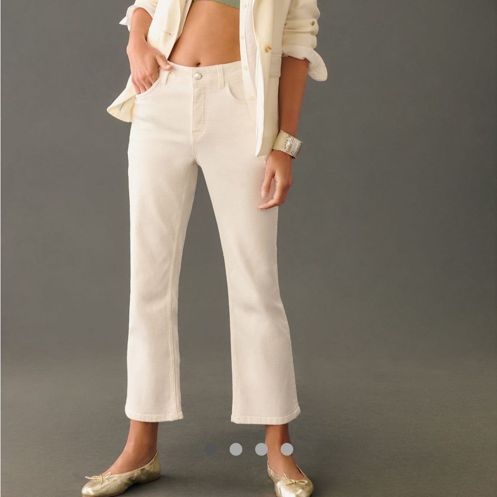 The Yaya Mid Rise Crop Flare Jeans from Pilcro White Size 23 Tall NWT